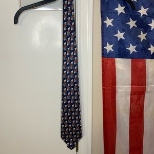 Men's OS Mercedes Golf Print Blue/Red/White Business Casual Tie